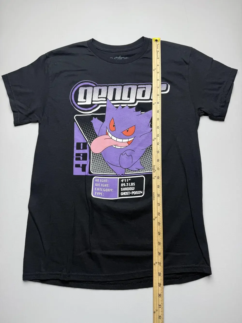 Pokemon Shirt Mens Medium Black Gengar Graphic Tee Ghost Poison Anime Tagless